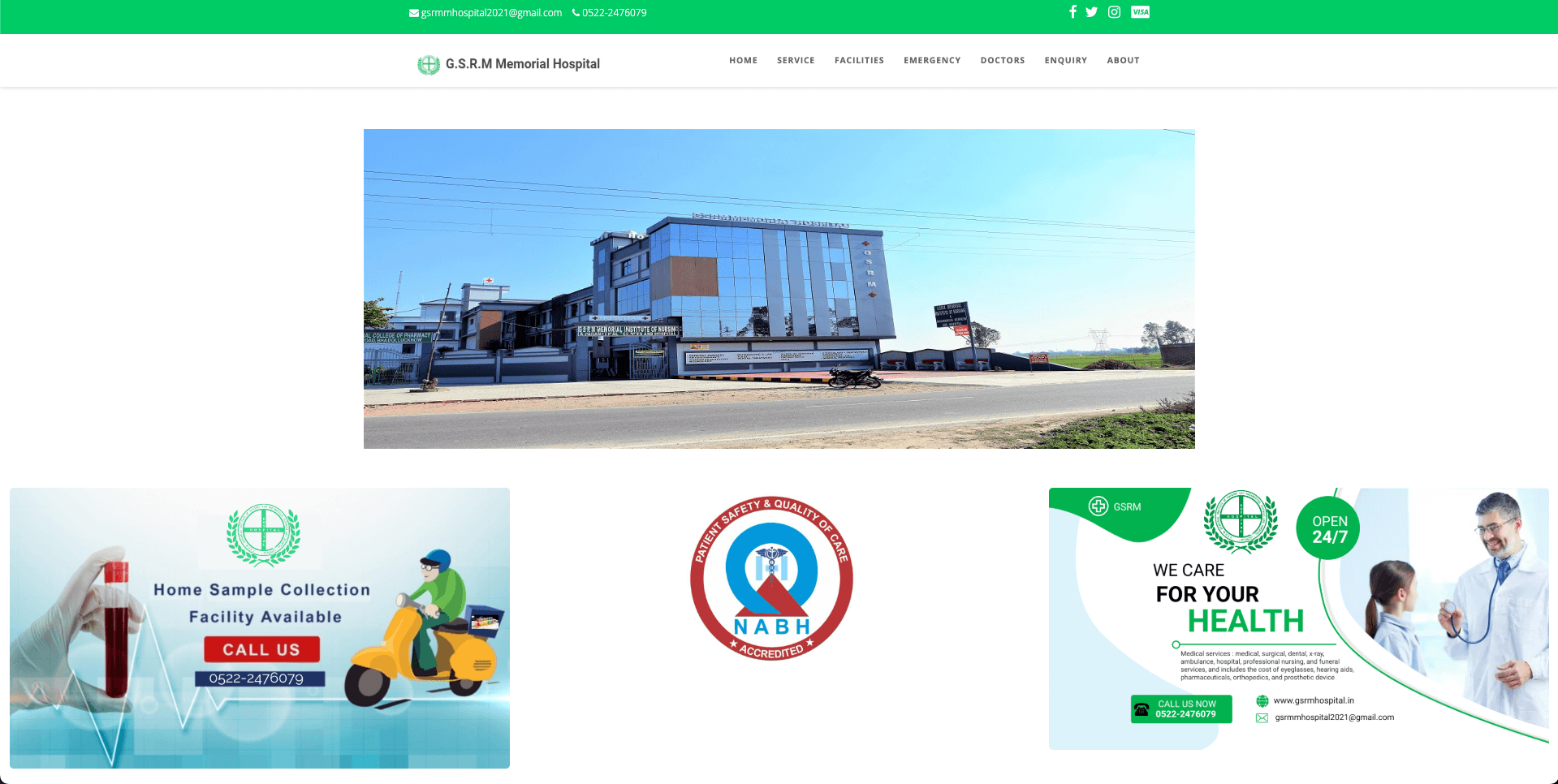 GSRM Hospital website before the QRowd rebuild